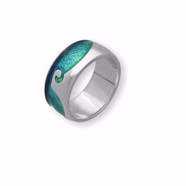 modern rings for women-Silver and Enamel Ring ER112