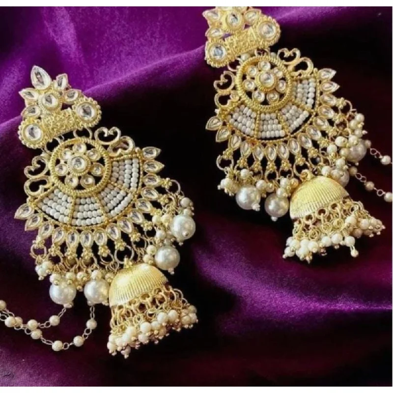 chic gold earrings for women-Akruti Collection Gold Plated Jhumki Earrings