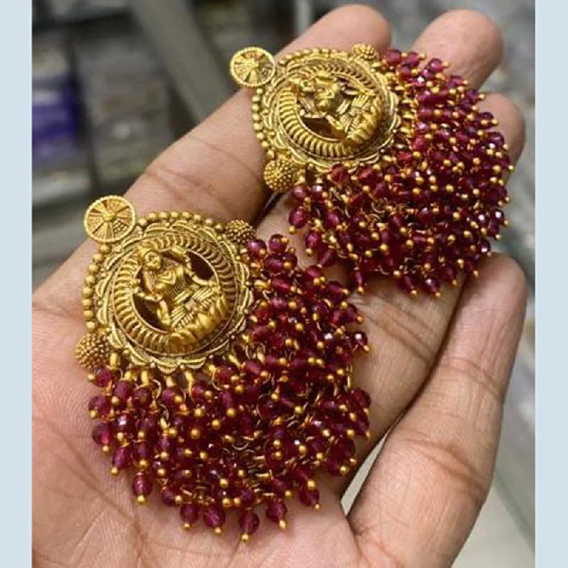 fashion-forward earrings for women-Manisha Jewellery Gold Plated Temple Earrings