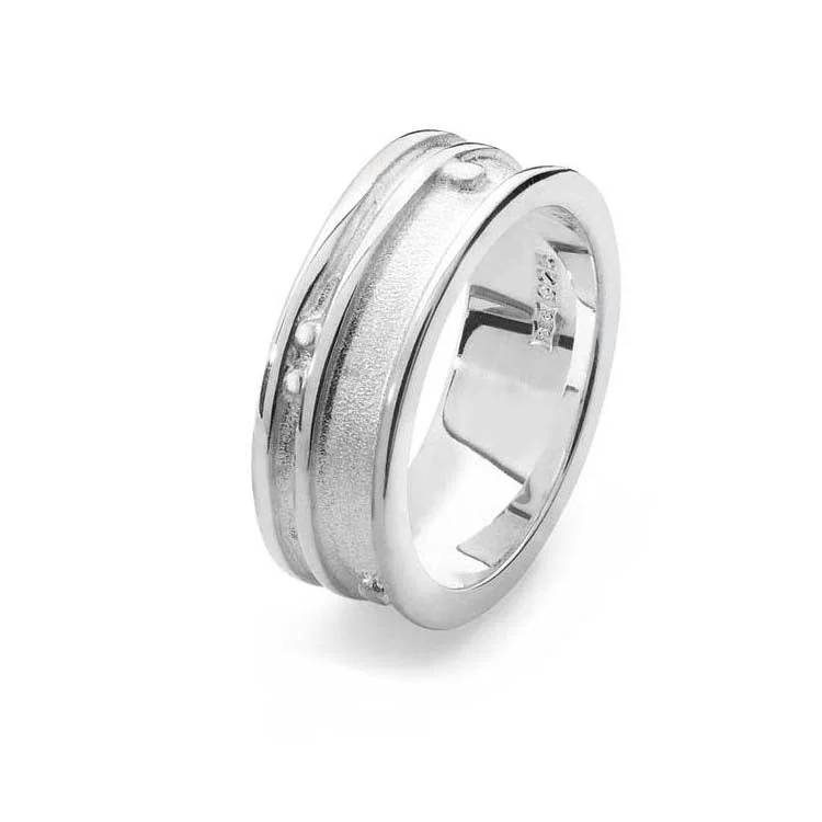 geometric rings for women-Fea Sterling Silver Ring - 16059