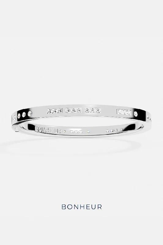 bridesmaid bracelets for women-BONHEUR Morse Code Bangle