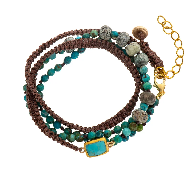 beaded bracelets for women-Nava Zahavi Yellow Gold Turquoise