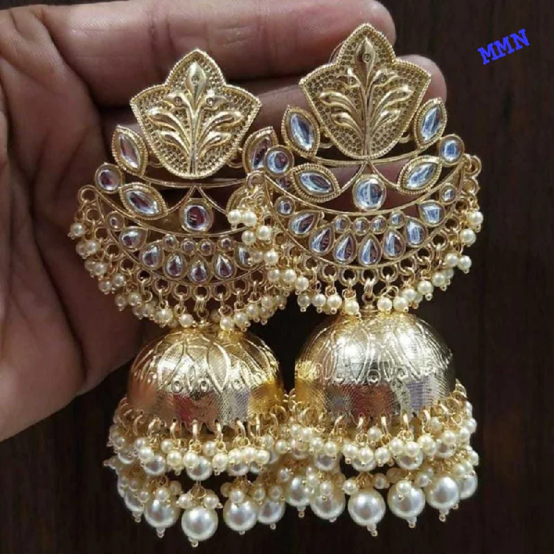 affordable earrings for women-Lucentarts Jewellery Gold Plated Jhumki Earrings