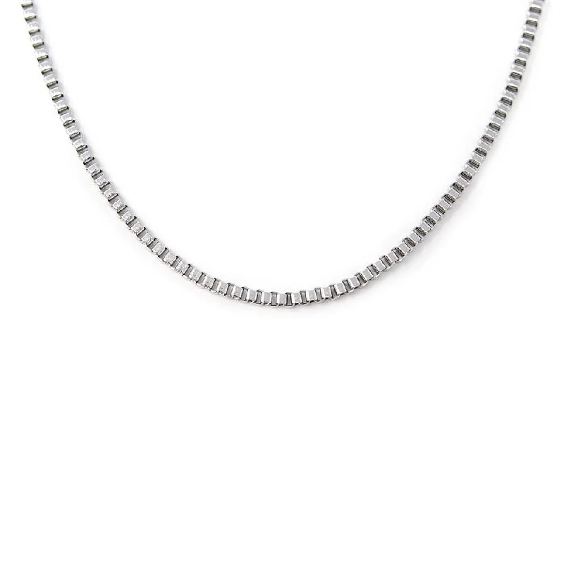 stylish chain necklaces for women-Stainless Steel 2MM Box Chain Men's Necklace 30 Inch