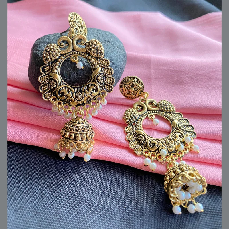 chandelier earrings for women-Mahavir Gold Plated Dangler Earrings