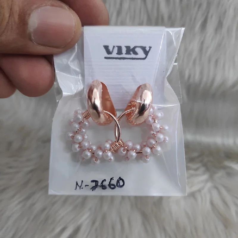 colorful earrings for women-Viky Rose Gold Plated Dangler Earrings