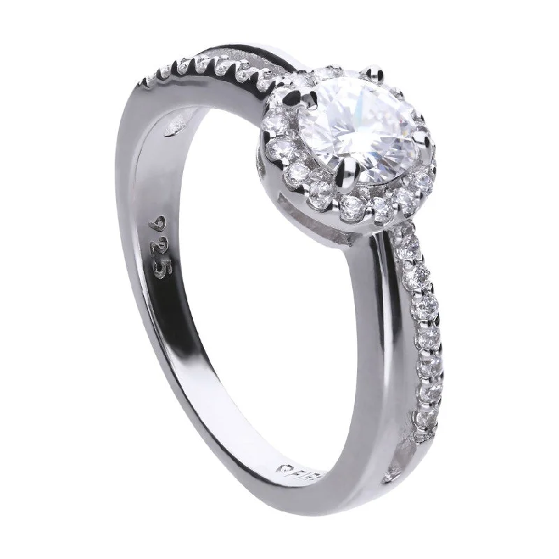 glamorous rings for women-Solitaire Split Band Ring - R3649