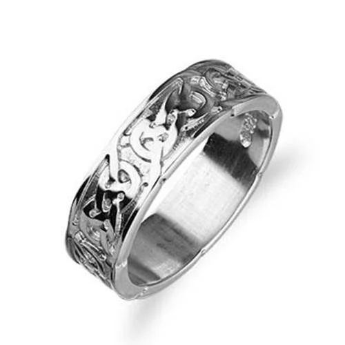 chic rings for women-Sterling Silver or Gold Celtic Ring - R126 - 6mm