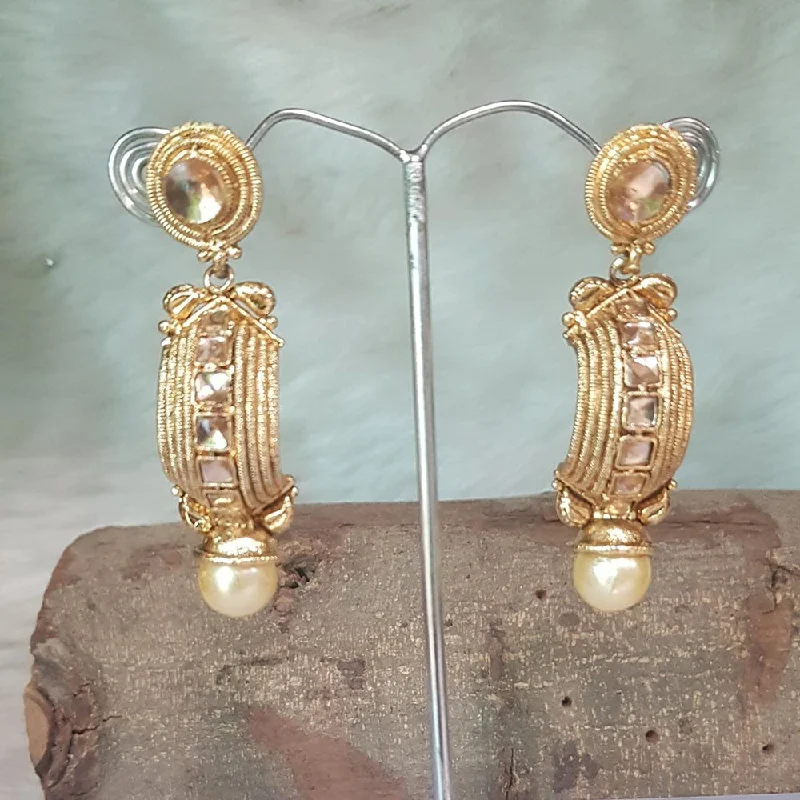 crystal earrings for women-Shreeji Gold Plated Dangler Earrings Earrings