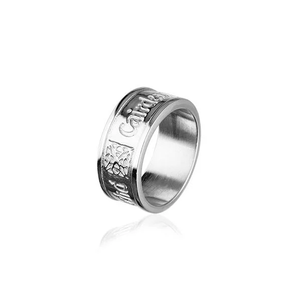 stackable diamond rings for women-Gaelic Love Ring in Silver or Gold - R225