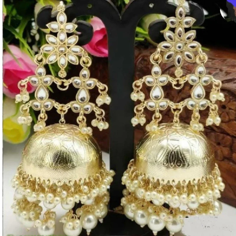 gemstone drop earrings for women-Manisha Jewellery Gold Plated Jhumki Earrings