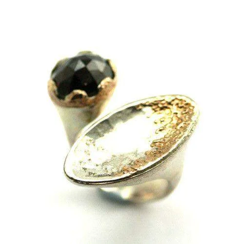 fashionable rings for women-Silver & Gold Designer Ring apg61