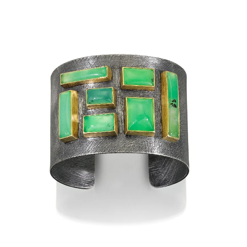 bridal bangles for wedding-Chrysoprase Cuff