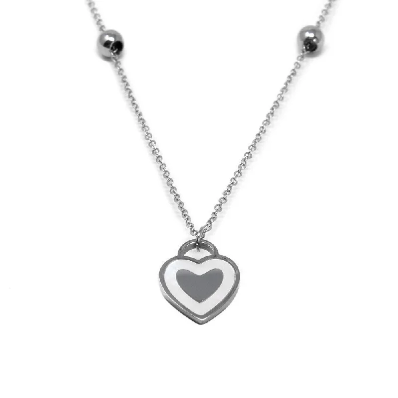 celestial necklaces for women-Stainless Steel MOP Heart Necklace