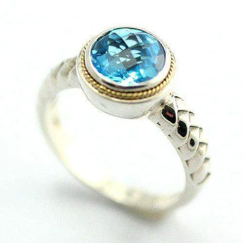 custom-designed rings for women-Sterling Silver & Gold Designer Ring - 07BB