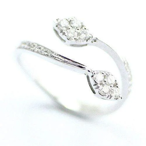 fashion gemstone rings for women-18 Carat White Gold And Diamond Ring -TSSR4040