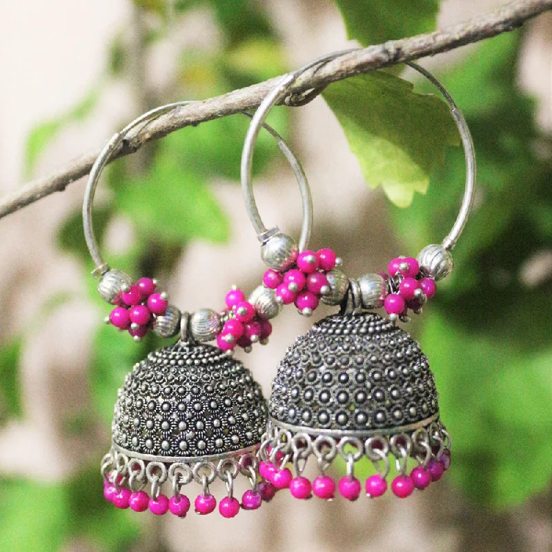 glamorous drop earrings for women-H K Fashion Silver Plated Jhumki Earrings