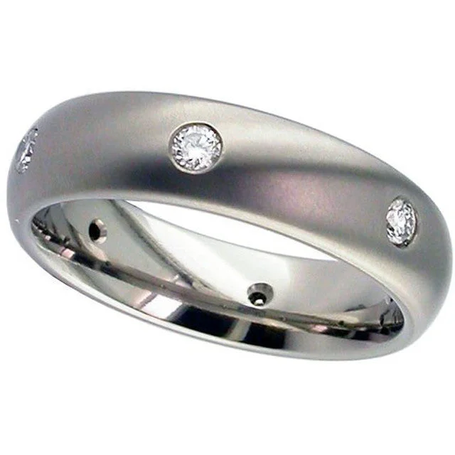 chic engagement rings for women-Titanium And Diamond Wedding Ring - 2204DS6X2.5MM