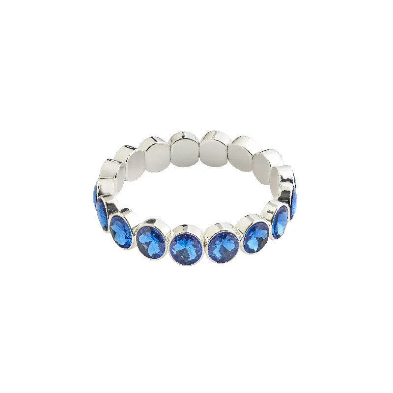 bangle bracelets for women-CALLIE crystal bracelet blue/silver-plated