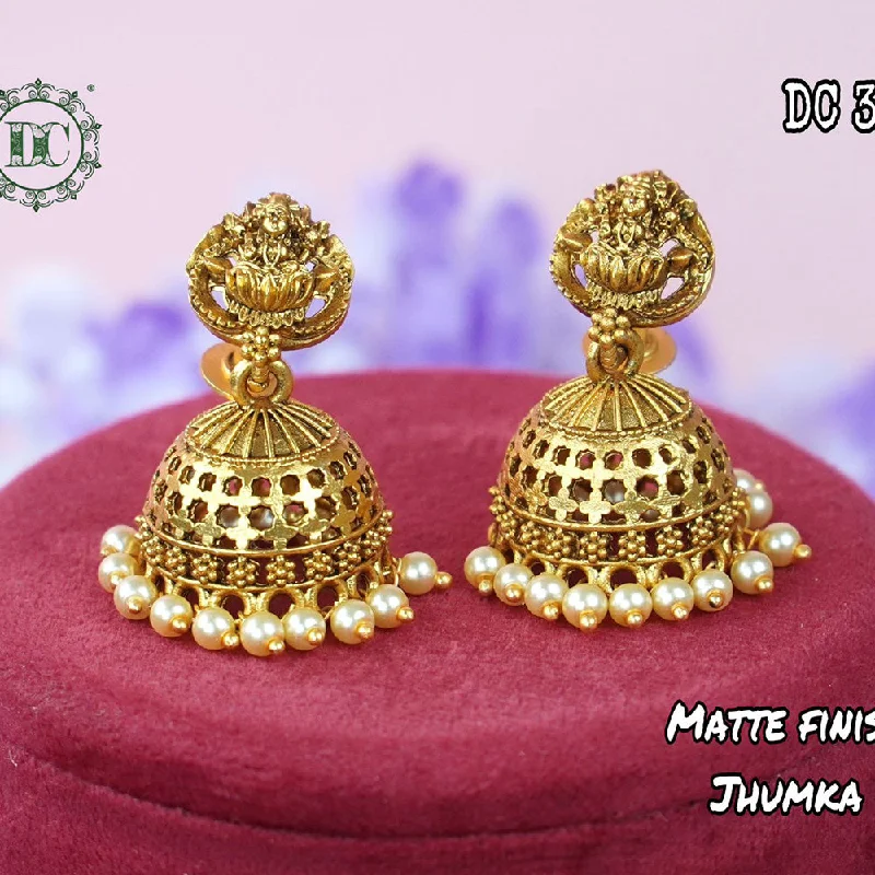 modern earrings for women-Diksha Collection Gold Plated Jhumki Earrings