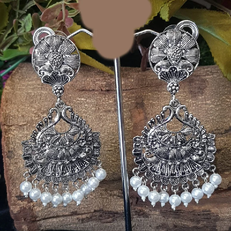 geometric earrings for women-Shreeji Oxidized Plated Dangler Earrings - 10101018SL