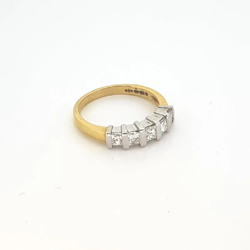 antique-inspired rings for women-18ct Yellow and White Gold and Diamond Ring - 101968