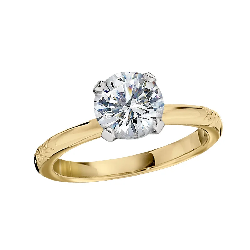 exquisite engagement rings for women-Floral Vintage Style Solitaire Engagement Rings