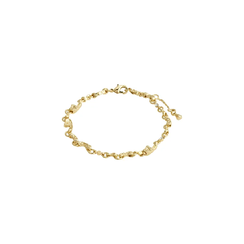 sterling silver bracelets for women-HALLIE organic shaped crystal bracelet gold-plated