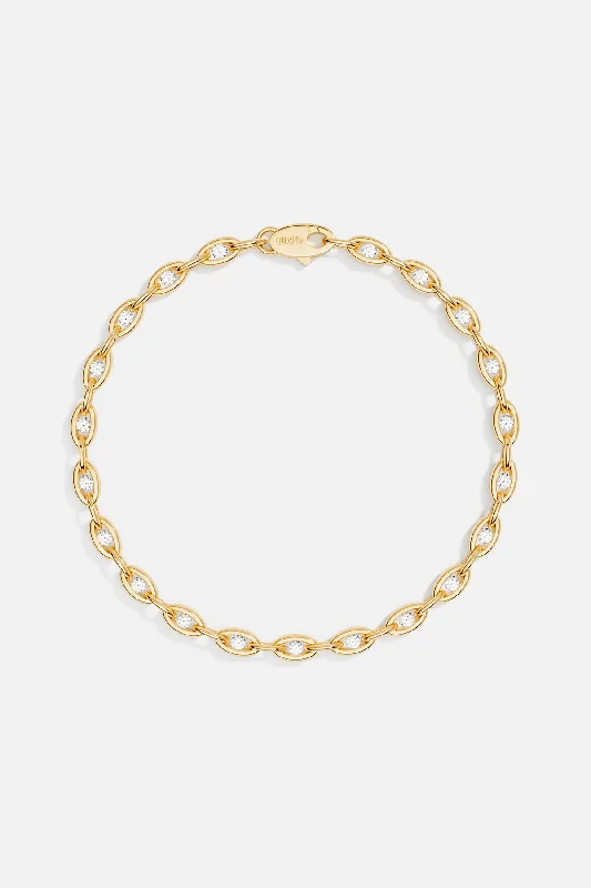 trendy bracelets for women-Pavé Chain Adjustable Bracelet