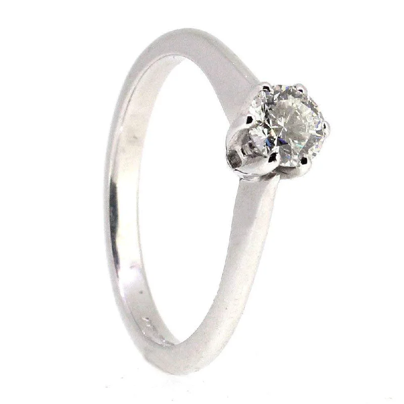 vintage rings for women-18 Carat White Gold And Diamond Engagement Ring -13850