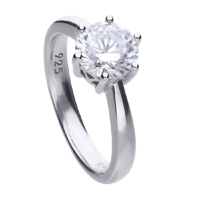 boho rings for women-Claw Set 2 Carat Solitaire Ring - R3622