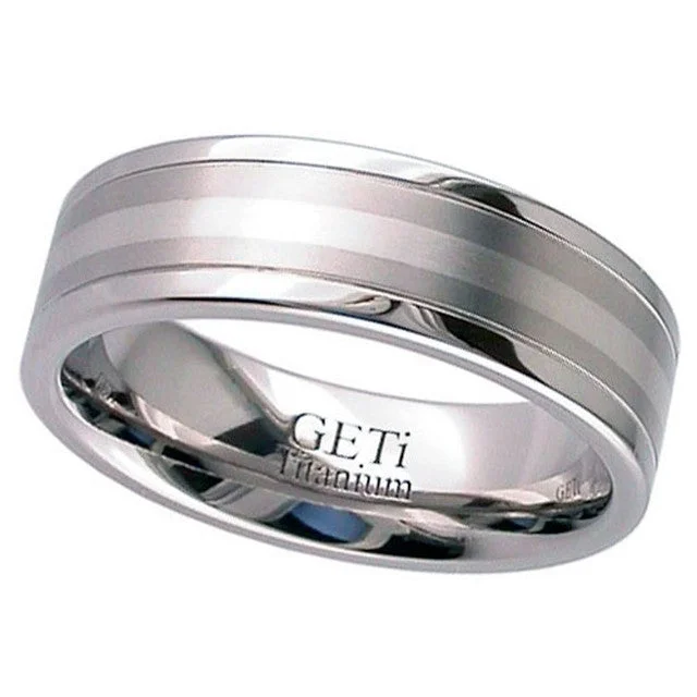 romantic rings for women-Titanium and Platinum Ring - T036i-1.5MMPLAT