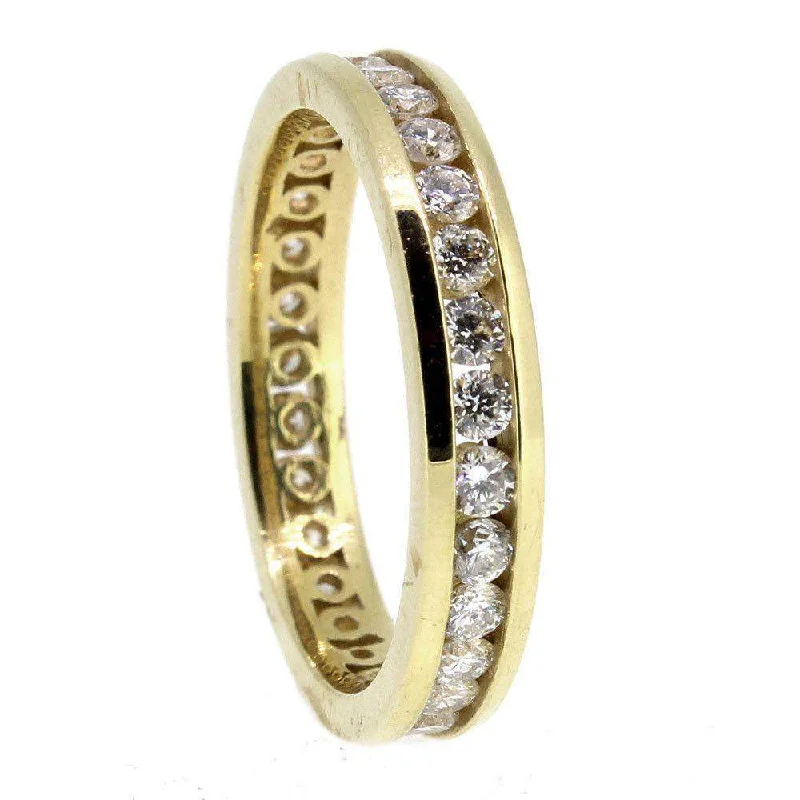 trendy rings for women-18ct Yellow Gold and Diamond 1 Carat Eternity ring