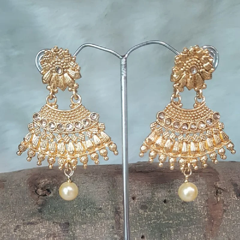 classic earrings for women-Shreeji Gold Plated Dangler Earrings Earrings