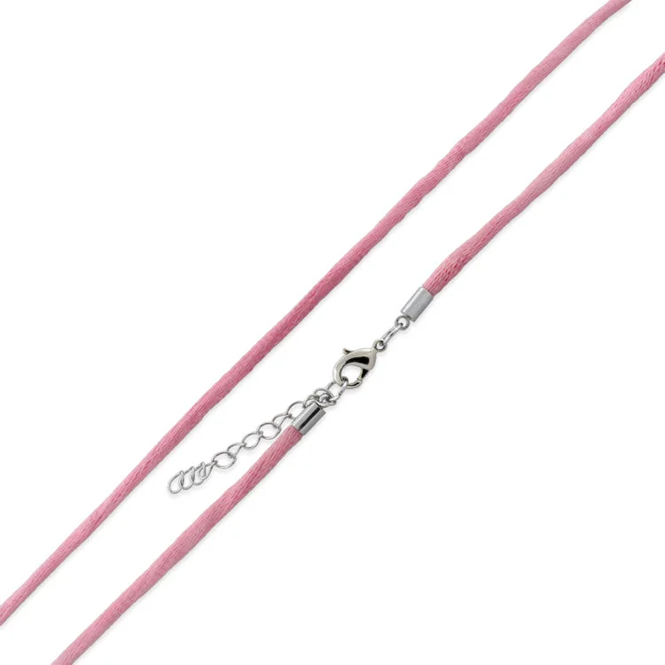 elegant necklaces for women-3.0mm 18" Pink Silk Cord w/ Adjustable Clasp