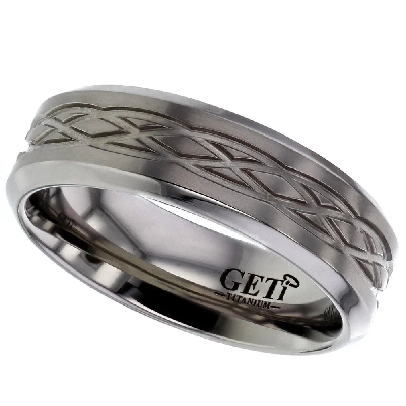 beautiful gold rings for women-Celtic Titanium Ring - T017CH