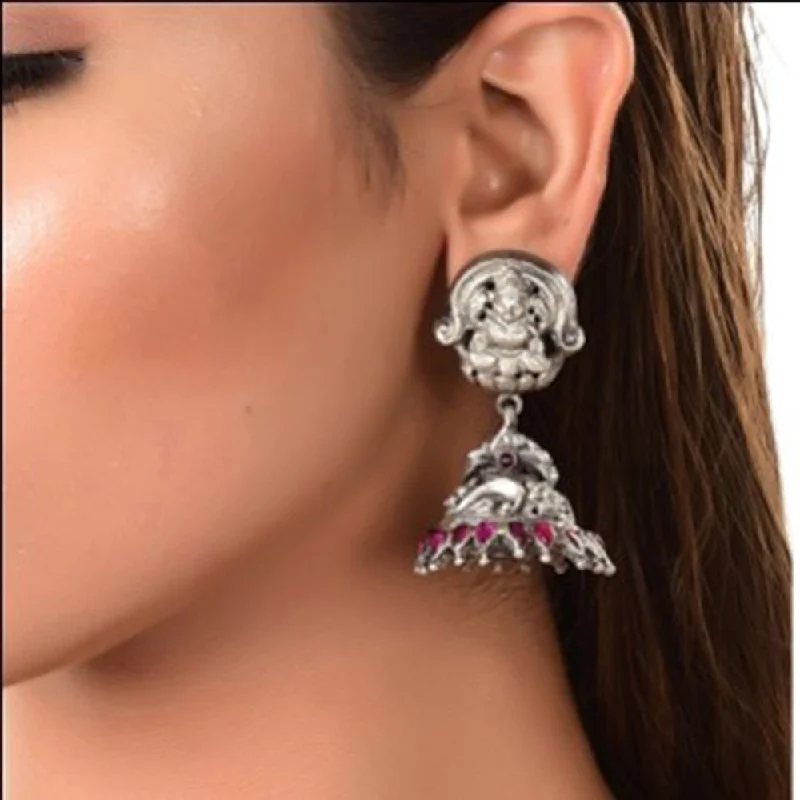 gemstone earrings for women-Silver Mountain 925 Sterling Silver Jhumki Earrings