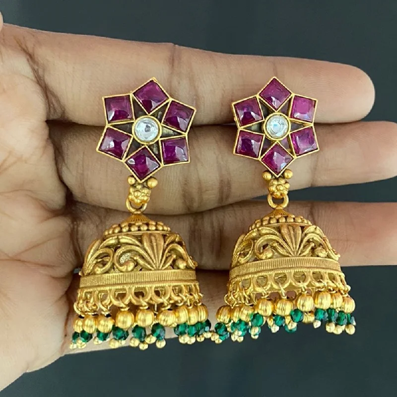 stud earrings for women-Kala Creation Gold Plated Jhumki Earrings