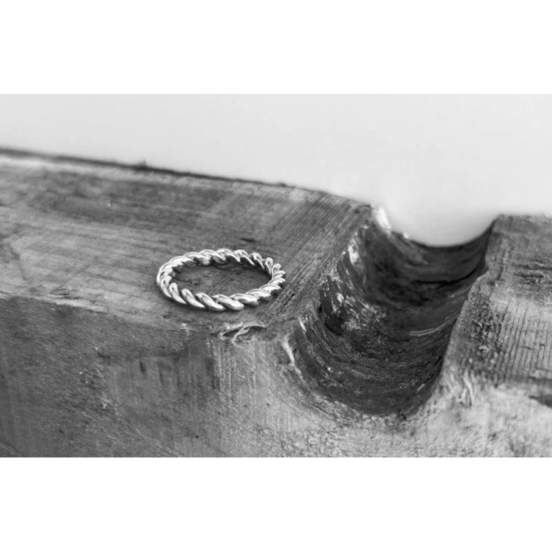 chunky rings for women-Anchor's Haven Coil of Rope Silver Ring