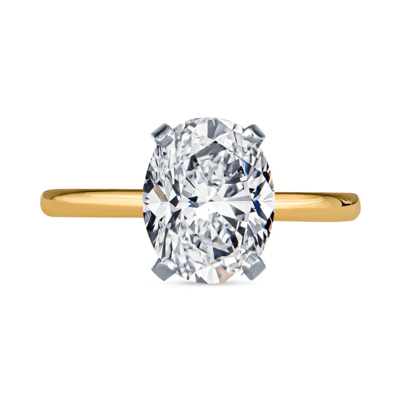 unique diamond engagement rings for women-Oval Diamond Solitaire Engagement Rings