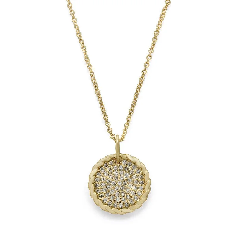 personalized charm necklaces for women-Gold Plated Necklace with Circle Cubic Zirconia Pave Pendant