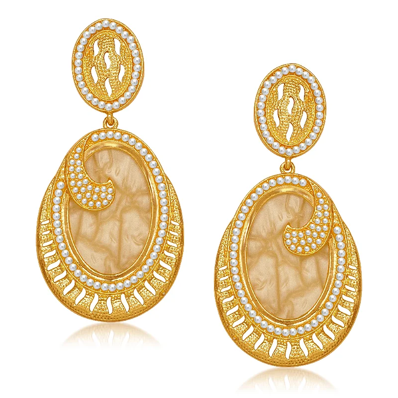 colorful earrings for women-Amina Creation Gold Plated Dangler Earrings