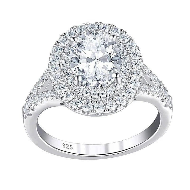 platinum diamond engagement rings for women-3ct Halo Oval Cut Created Diamond Engagement Ring