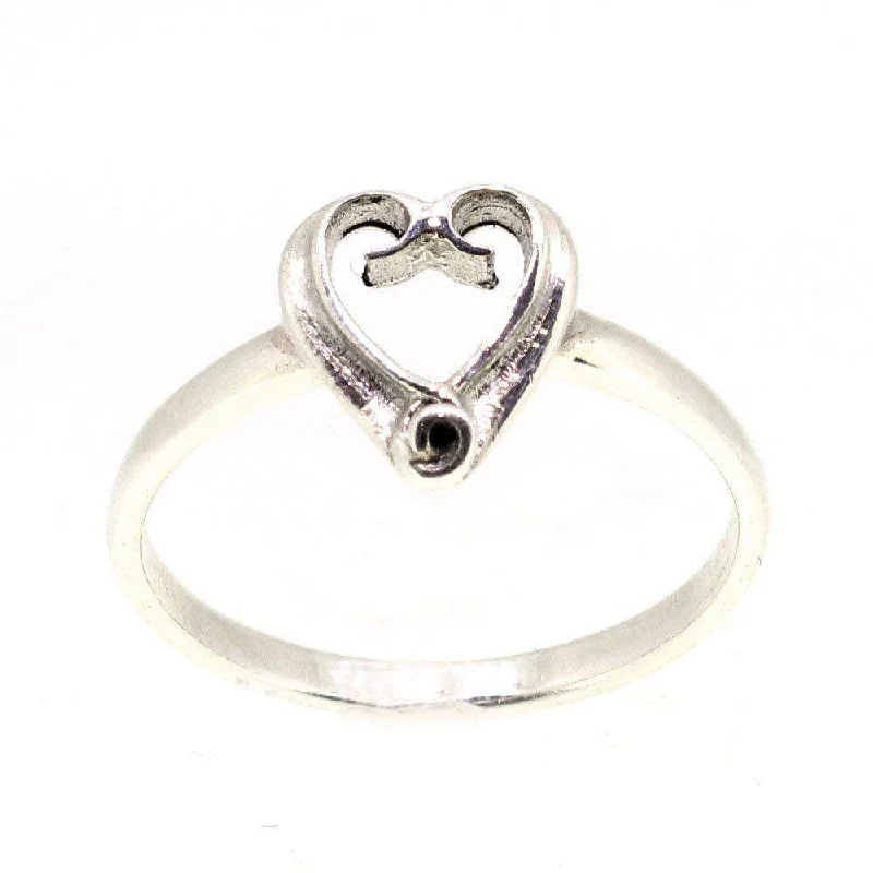 statement wedding rings for women-Sterling Silver Eternal Heart Ring