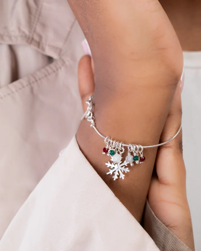 crystal bangles for women-Colored Snowflake Bracelet