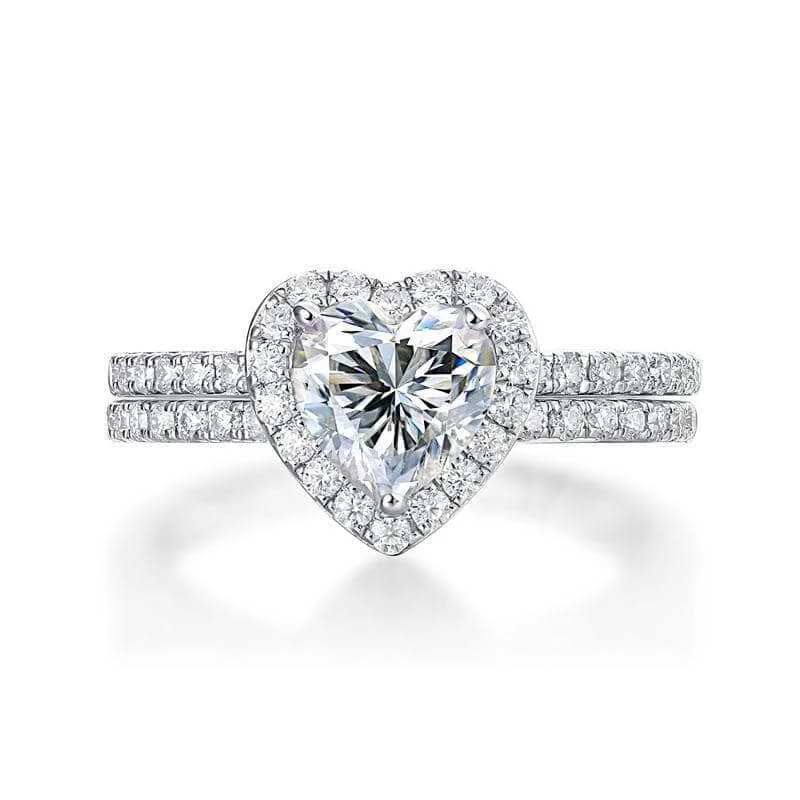 elegant engagement rings for women-1ct Heart Cut Diamond Ring