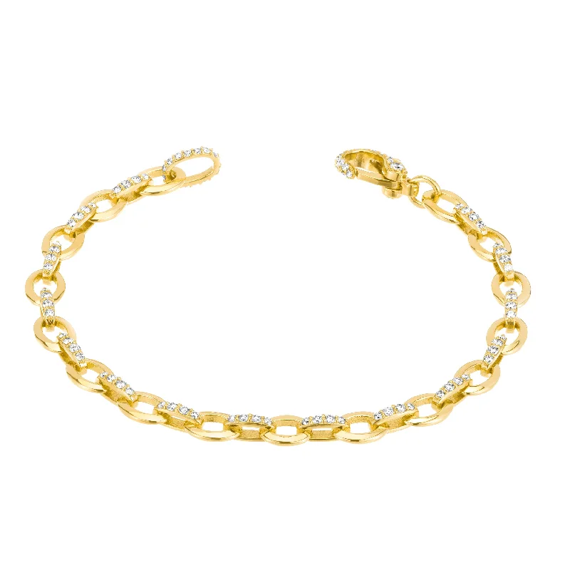 elegant bangles for women-Oval Link Bracelet