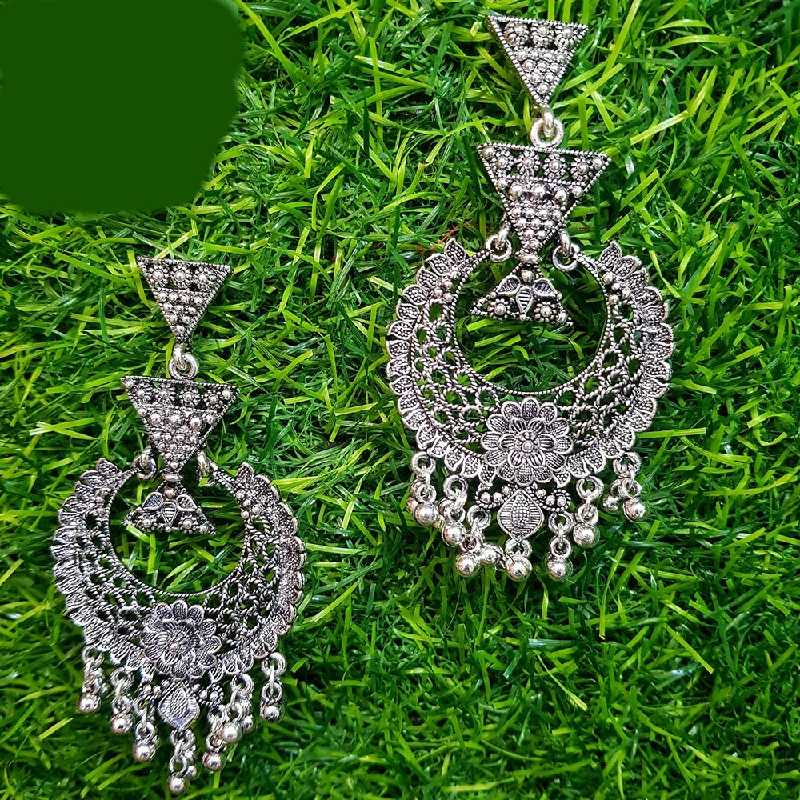 unique hoop earrings for women-Shreeji Oxidized Plated Dangler Earrings - 10101002SL