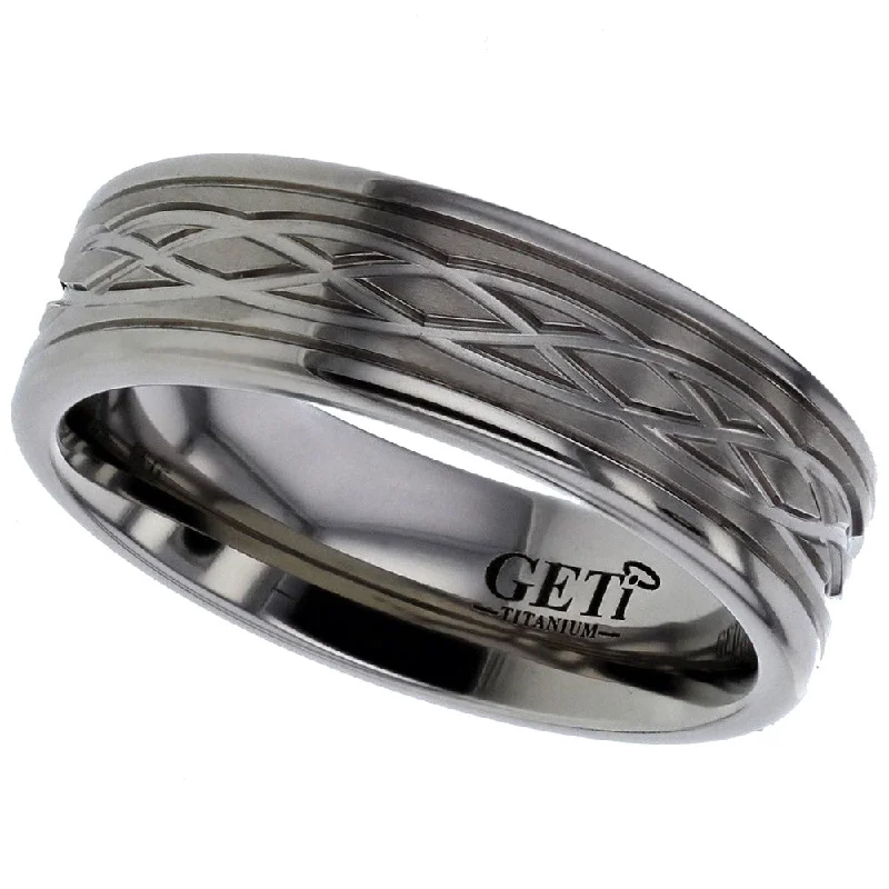 dainty rings for women-Celtic Titanium Ring - T036-17