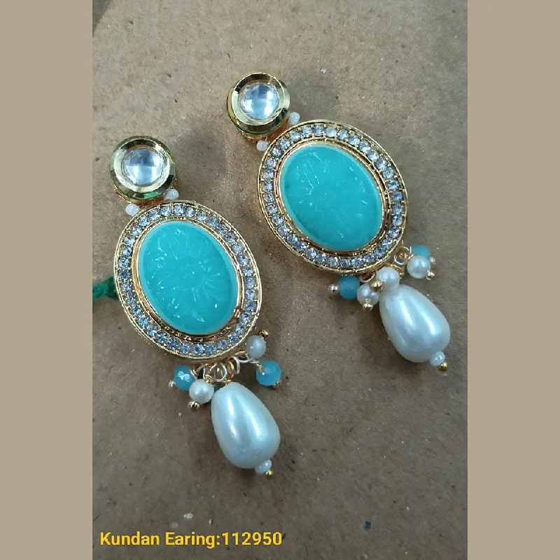 stylish gold stud earrings for women-Padmawati Bangles Gold Plated Kundan Stone Dangler Earrings